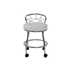 Tabouret de coiffeuse Carolina Living Diana avec dossier en X et roulettes