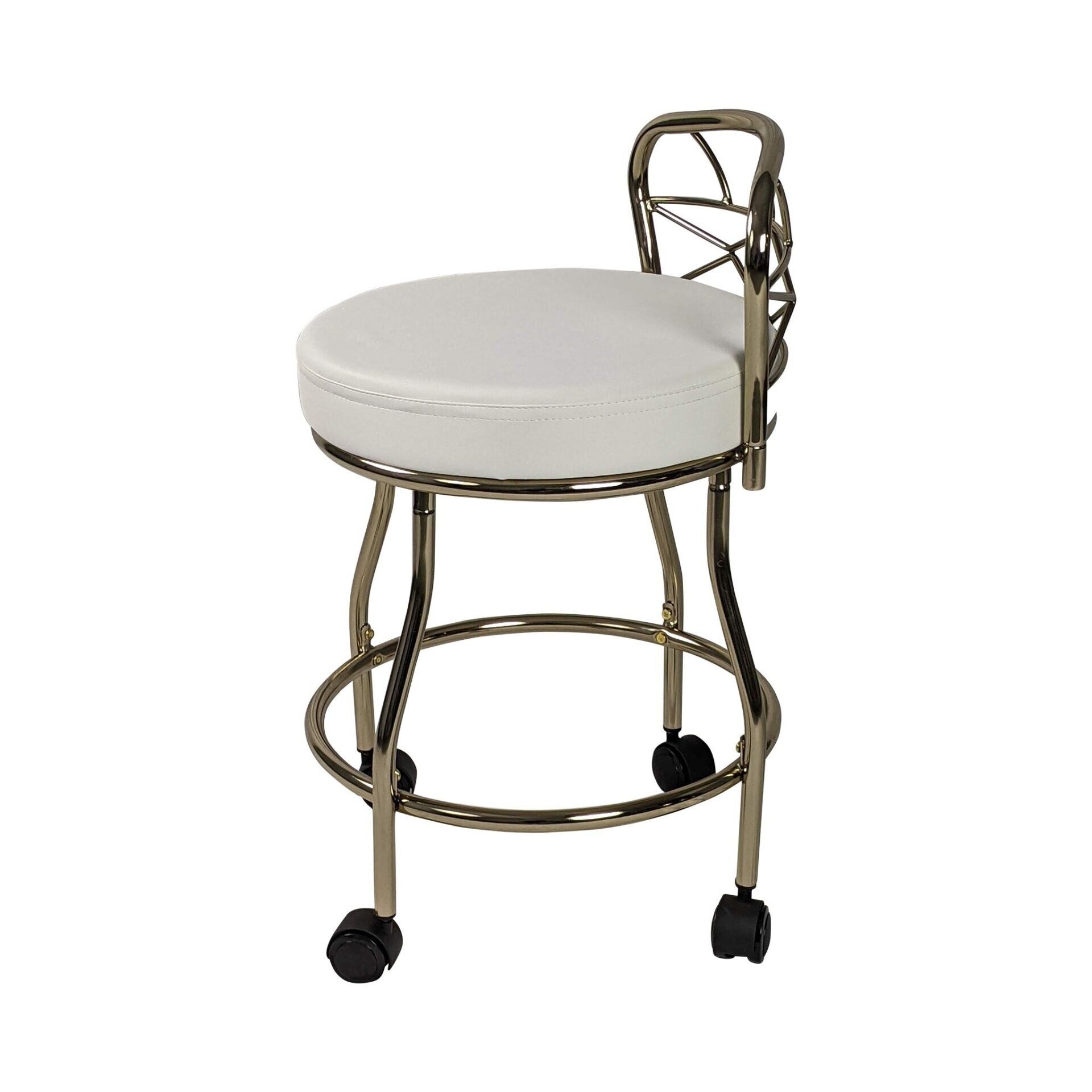 Tabouret de coiffeuse Carolina Living Diana avec dossier en X et roulettes
