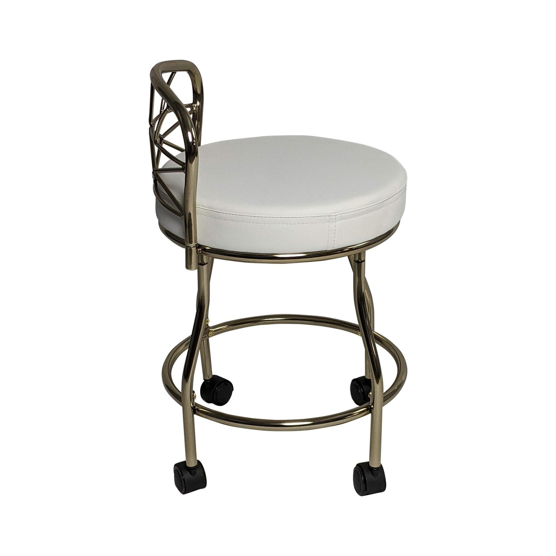Tabouret de coiffeuse Carolina Living Diana avec dossier en X et roulettes