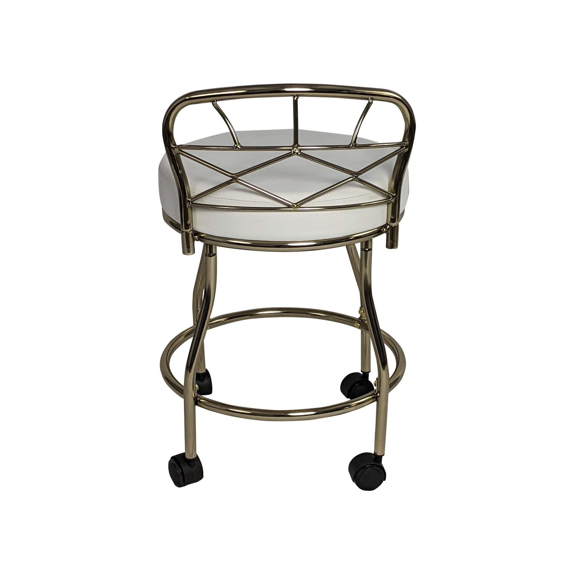 Tabouret de coiffeuse Carolina Living Diana avec dossier en X et roulettes