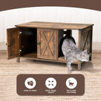 Meuble Cache Litière pour Chat, Meuble de Toilette pour Chat en Bois Dissimulé avec Poteau à Griffer