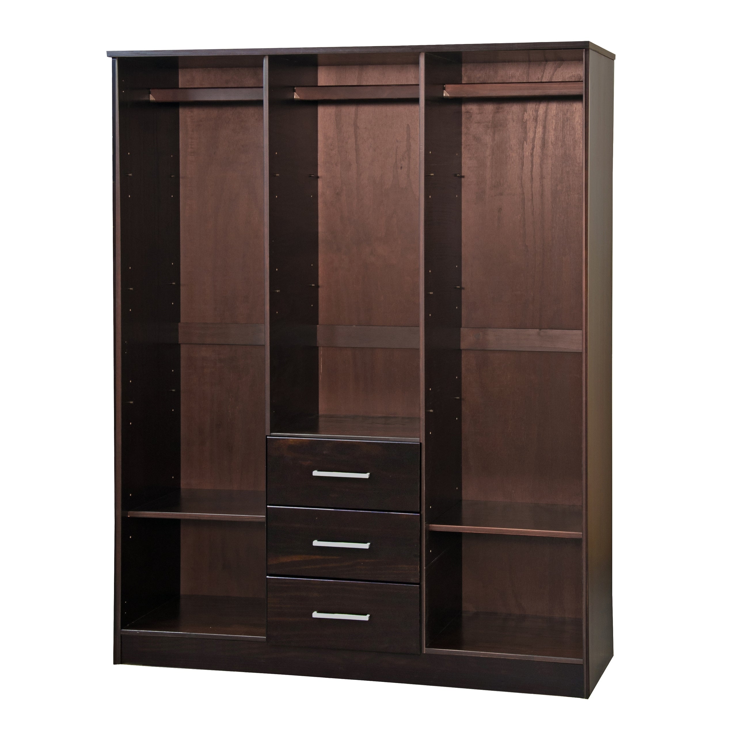 Palace Imports Armoire Cosmo 3 portes 100 % bois massif avec portes en bois massif ou portes miroir