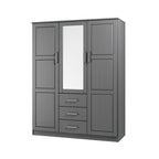 Palace Imports Armoire Cosmo 3 portes 100 % bois massif avec portes en bois massif ou portes miroir