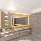 Miroir de Salle de Bain LED Extra Large Mural Anti-Buée Maquillage 3 Couleurs