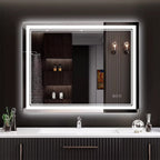 Miroir de Salle de Bain LED Extra Large Mural Anti-Buée Maquillage 3 Couleurs
