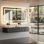 Miroir de Salle de Bain LED Extra Large Mural Anti-Buée Maquillage 3 Couleurs