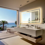 Miroir de Salle de Bain LED Extra Large Mural Anti-Buée Maquillage 3 Couleurs