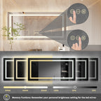 Miroir de Salle de Bain LED Extra Large Mural Anti-Buée Maquillage 3 Couleurs