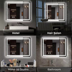 Miroir de Salle de Bain LED Extra Large Mural Anti-Buée Maquillage 3 Couleurs