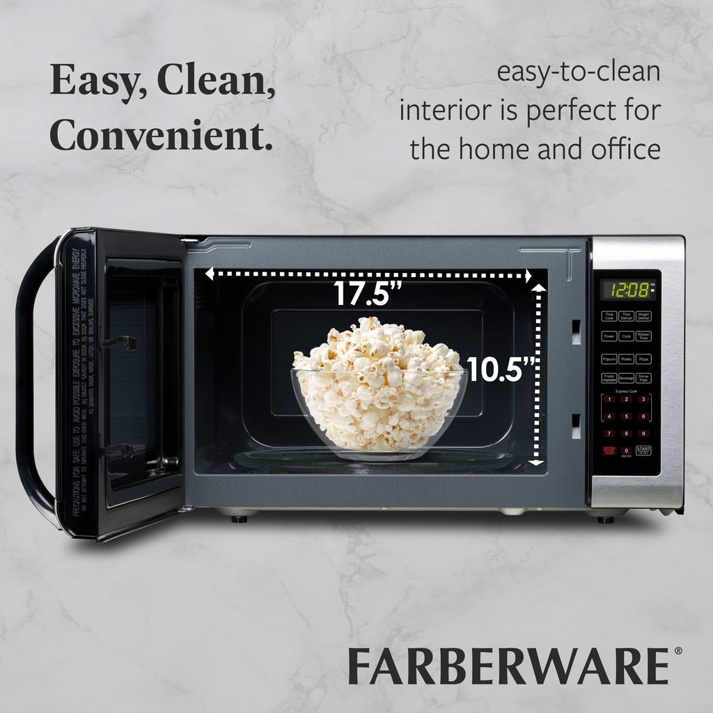 Four à micro-ondes Farberware 1,6 pi³ en acier inoxydable brossé