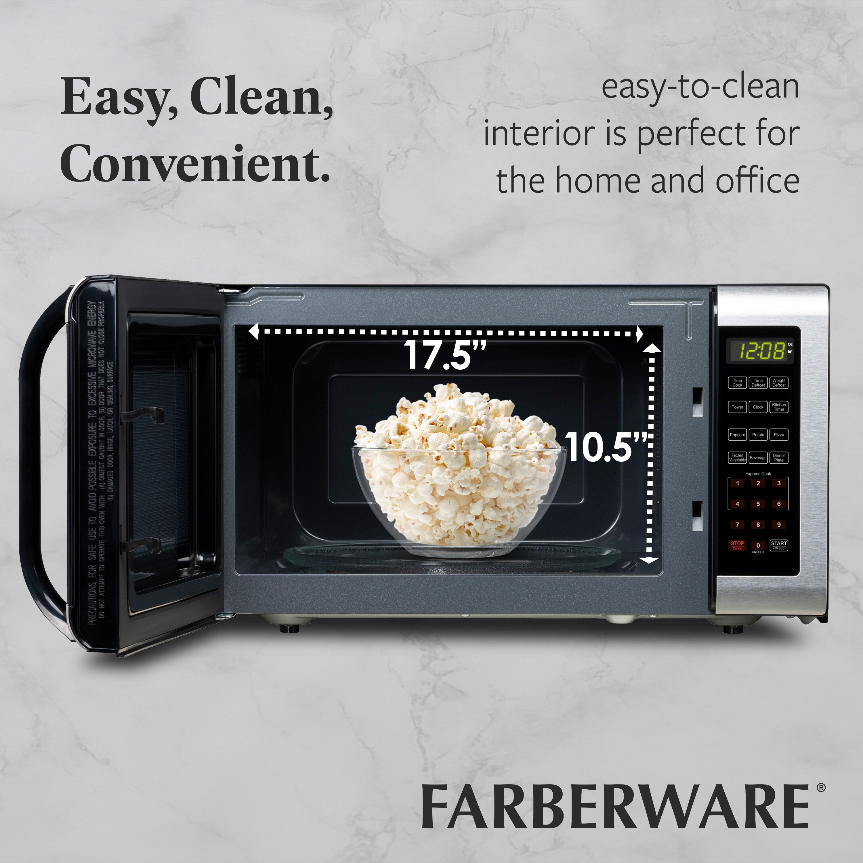 Four à micro-ondes Farberware 1,6 pi³ en acier inoxydable brossé