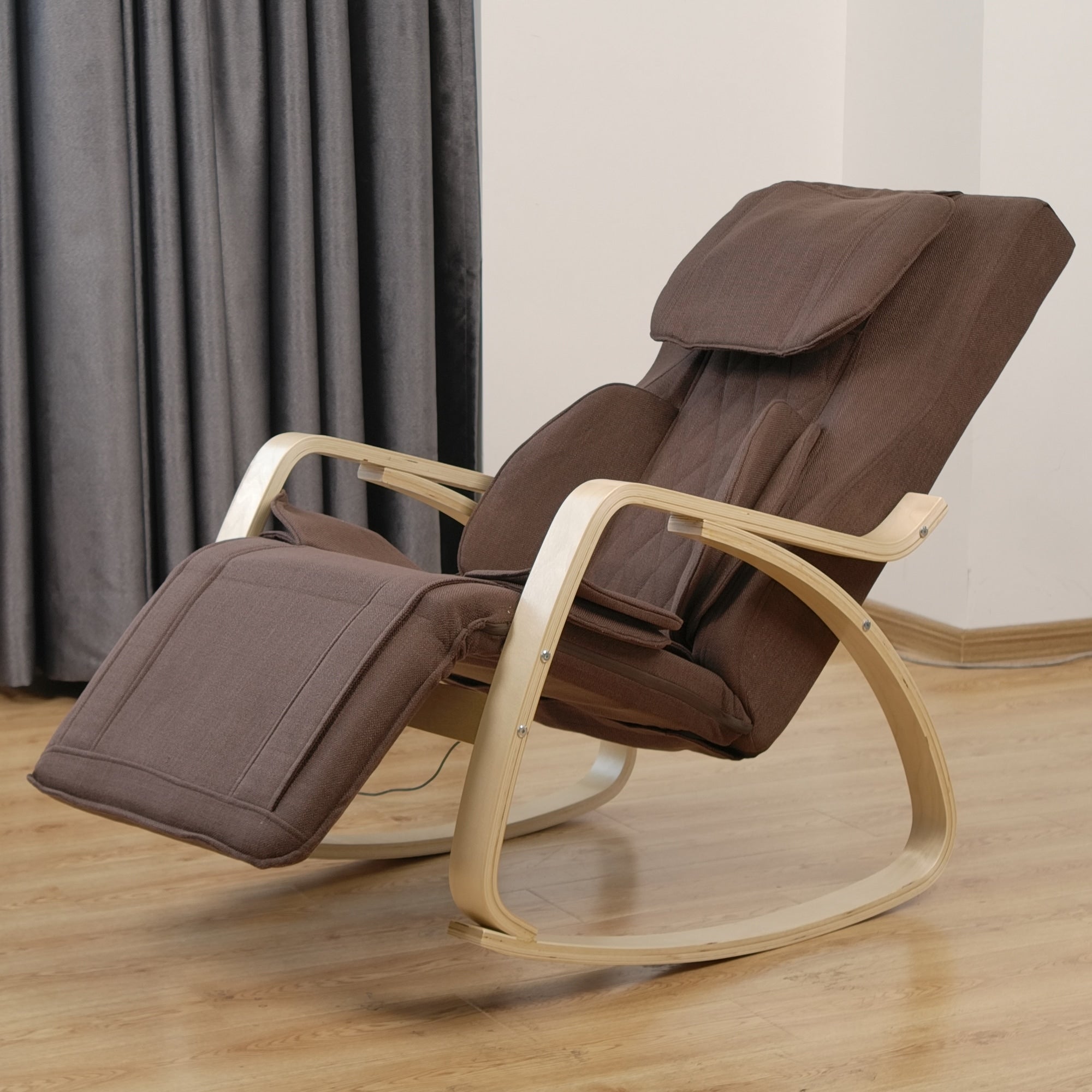 Fauteuil inclinable massant complet Fauteuil de relaxation à pression d'air Fauteuil à bascule réglable avec coussin en tissu de coton