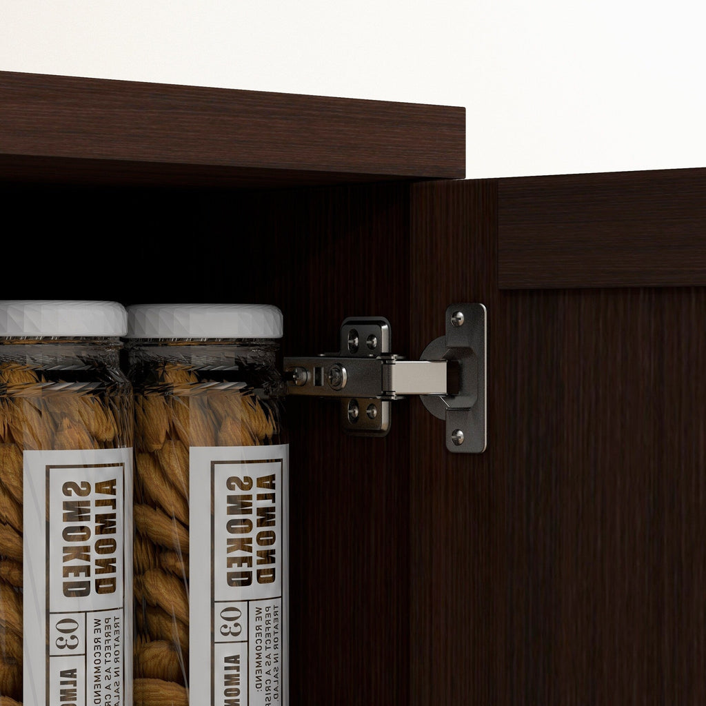 HOMCOM Garde-manger de cuisine 63 pouces à 2 portes, armoire de rangement autoportante avec 5 étagères et 2 étagères réglables pour salle à manger