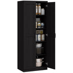 HOMCOM Garde-manger de cuisine 63 pouces à 2 portes, armoire de rangement autoportante avec 5 étagères et 2 étagères réglables pour salle à manger