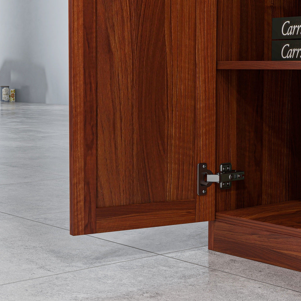 HOMCOM Garde-manger de cuisine 63 pouces à 2 portes, armoire de rangement autoportante avec 5 étagères et 2 étagères réglables pour salle à manger