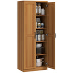 HOMCOM Garde-manger de cuisine 63 pouces à 2 portes, armoire de rangement autoportante avec 5 étagères et 2 étagères réglables pour salle à manger