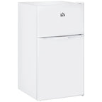 Mini-réfrigérateur HOMCOM à deux portes avec congélateur, réfrigérateur compact de 3,2 pi³ avec étagère réglable, thermostat réglable
