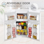 Mini-réfrigérateur HOMCOM à deux portes avec congélateur, réfrigérateur compact de 3,2 pi³ avec étagère réglable, thermostat réglable