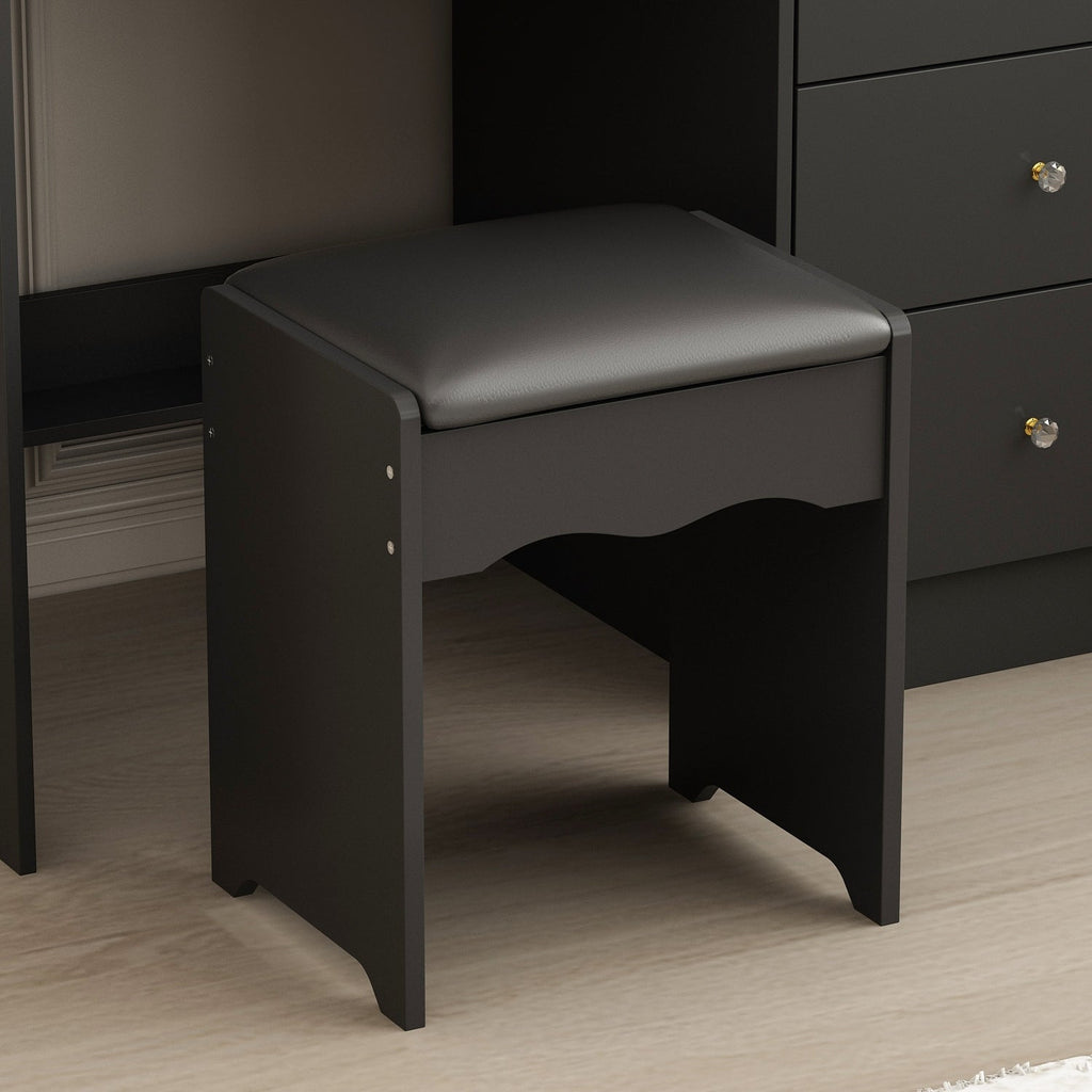 Coiffeuse Kerrogee avec miroir éclairé réglable et tabouret - 100L x 50l x 136H