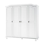 Palace Imports Kyle Armoire 4 portes 100 % en bois massif avec portes en bois massif ou portes miroir