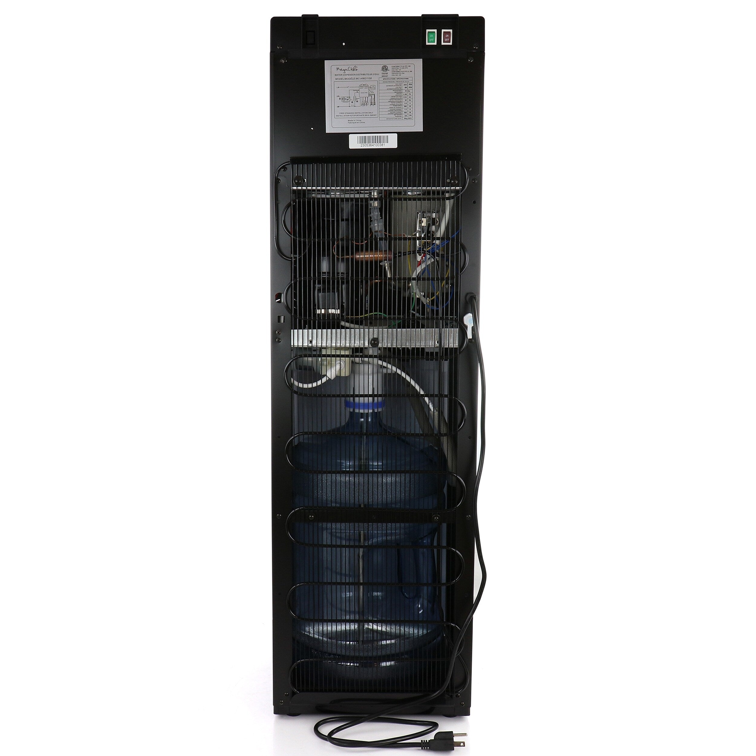 Distributeur d'eau chaude et froide à chargement par le bas MegaChef - 12x13.6x41