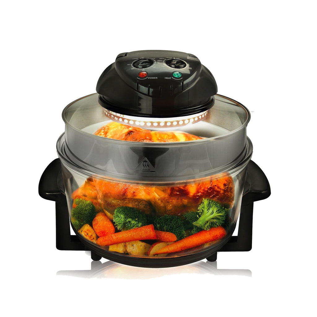 Friteuse à air halogène portable MegaChef de comptoir, noire