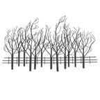 Décoration murale en métal noir : Champ d'arbres