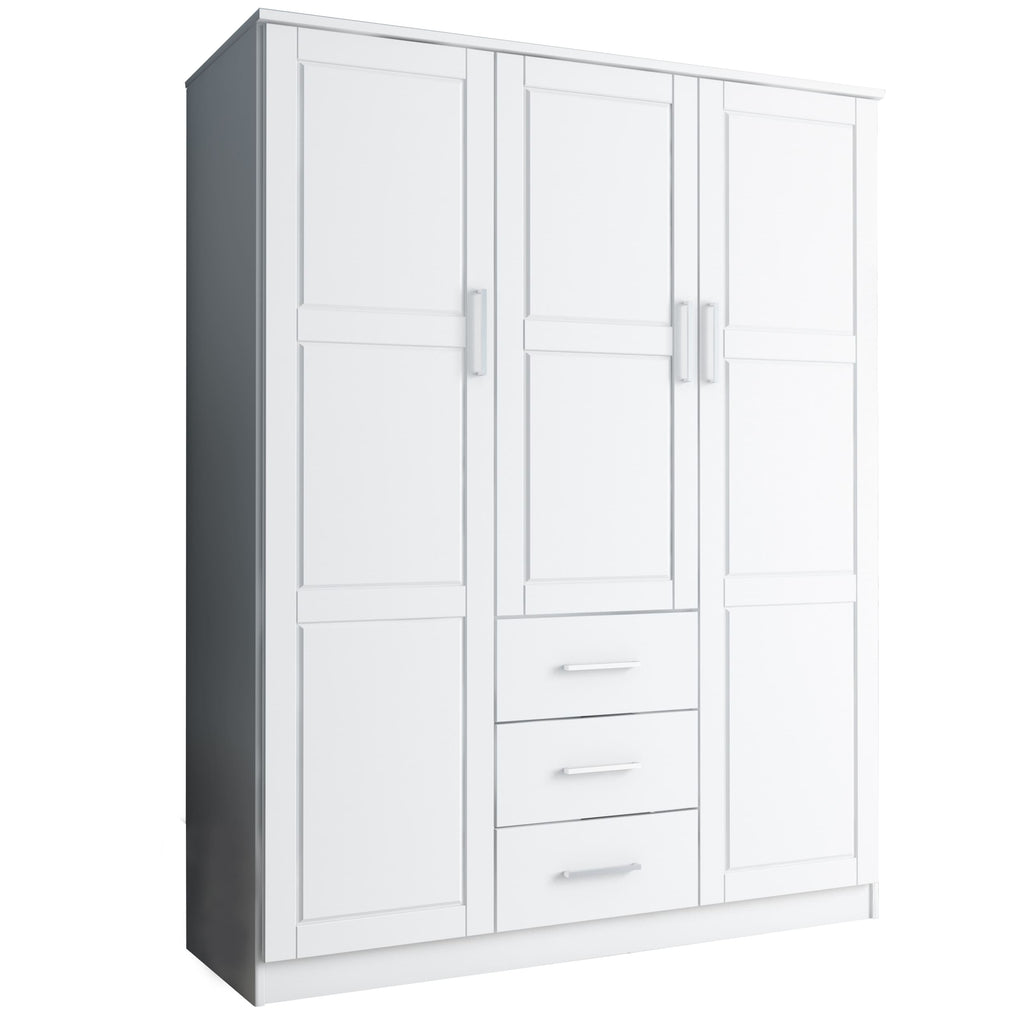 Palace Imports Armoire Cosmo 3 portes 100 % bois massif avec portes en bois massif ou portes miroir