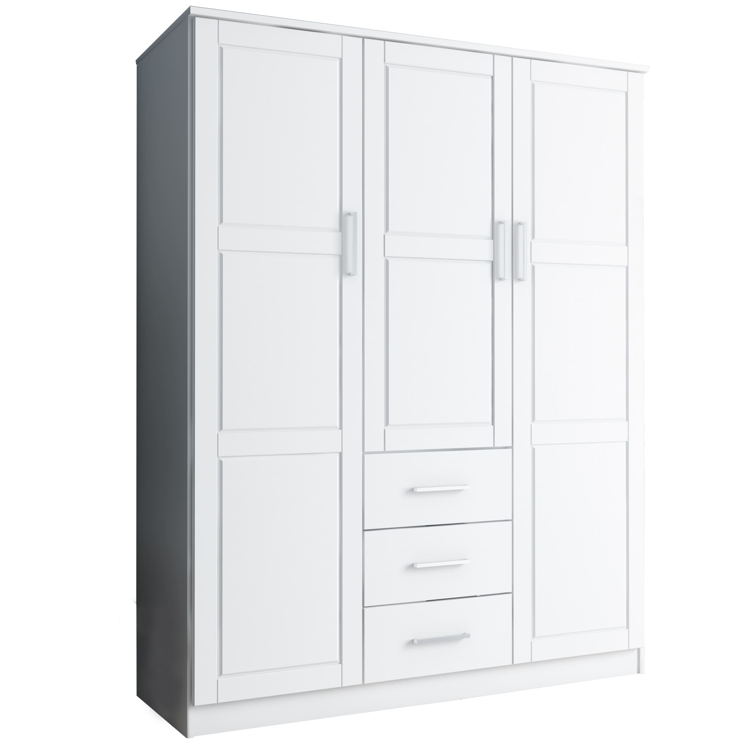 Palace Imports Armoire Cosmo 3 portes 100 % bois massif avec portes en bois massif ou portes miroir
