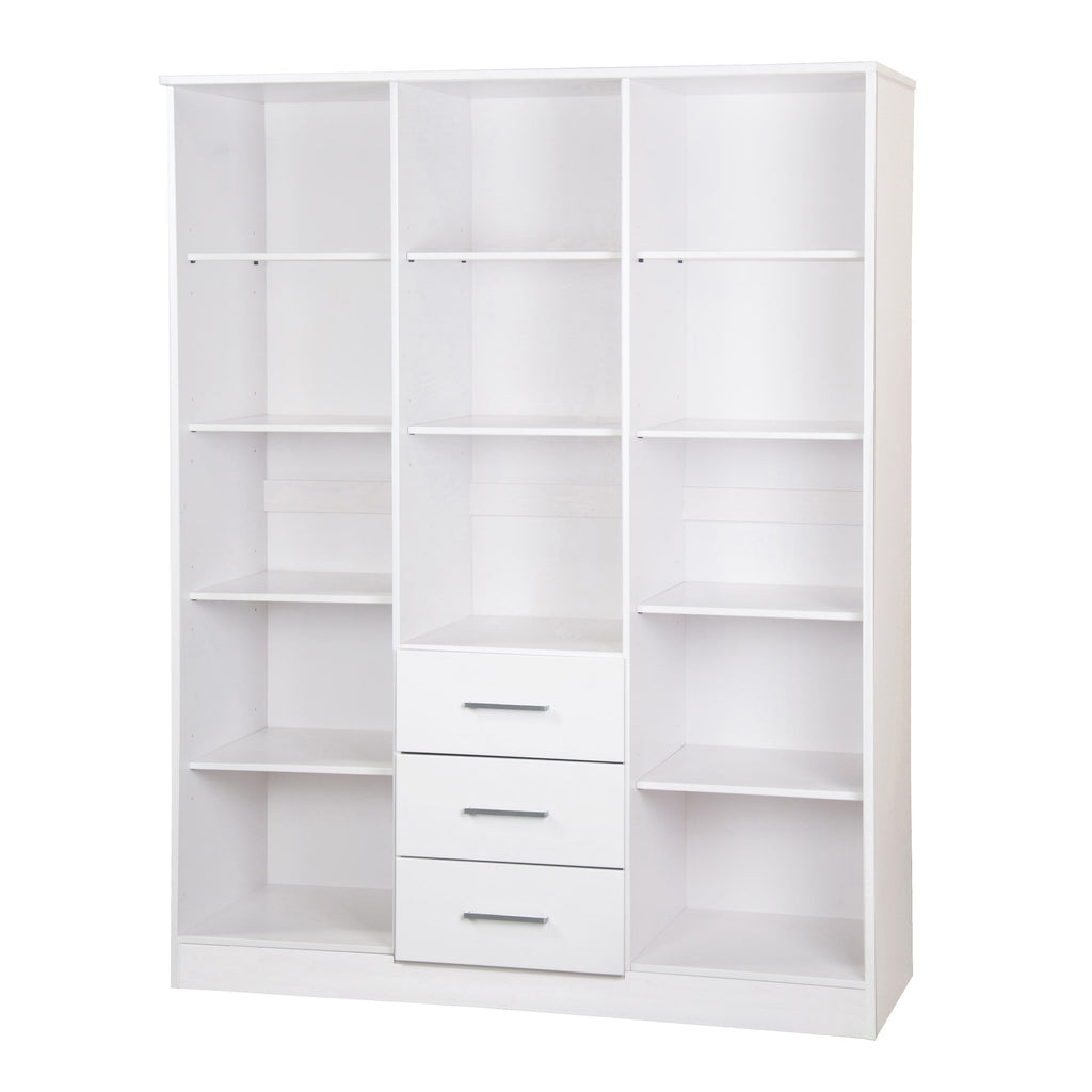 Palace Imports Armoire Cosmo 3 portes 100 % bois massif avec portes en bois massif ou portes miroir