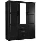 Palace Imports Armoire Cosmo 3 portes 100 % bois massif avec portes en bois massif ou portes miroir