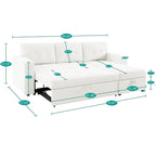 Canapé d'angle réversible avec lit gigogne, méridienne de rangement, pieds durables,