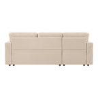 Canapé d'angle réversible avec lit gigogne, méridienne de rangement, pieds durables,