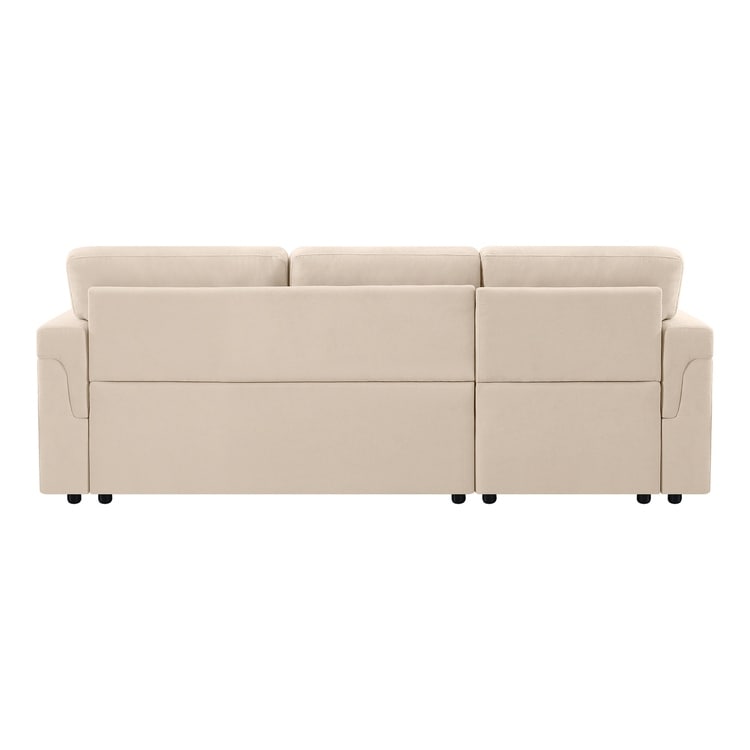 Canapé d'angle réversible avec lit gigogne, méridienne de rangement, pieds durables,