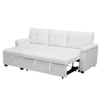Canapé d'angle réversible avec lit gigogne, méridienne de rangement, pieds durables,