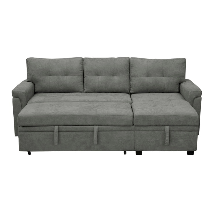 Canapé d'angle réversible avec lit gigogne, méridienne de rangement, pieds durables,