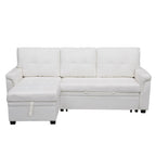 Canapé d'angle réversible avec lit gigogne, méridienne de rangement, pieds durables,