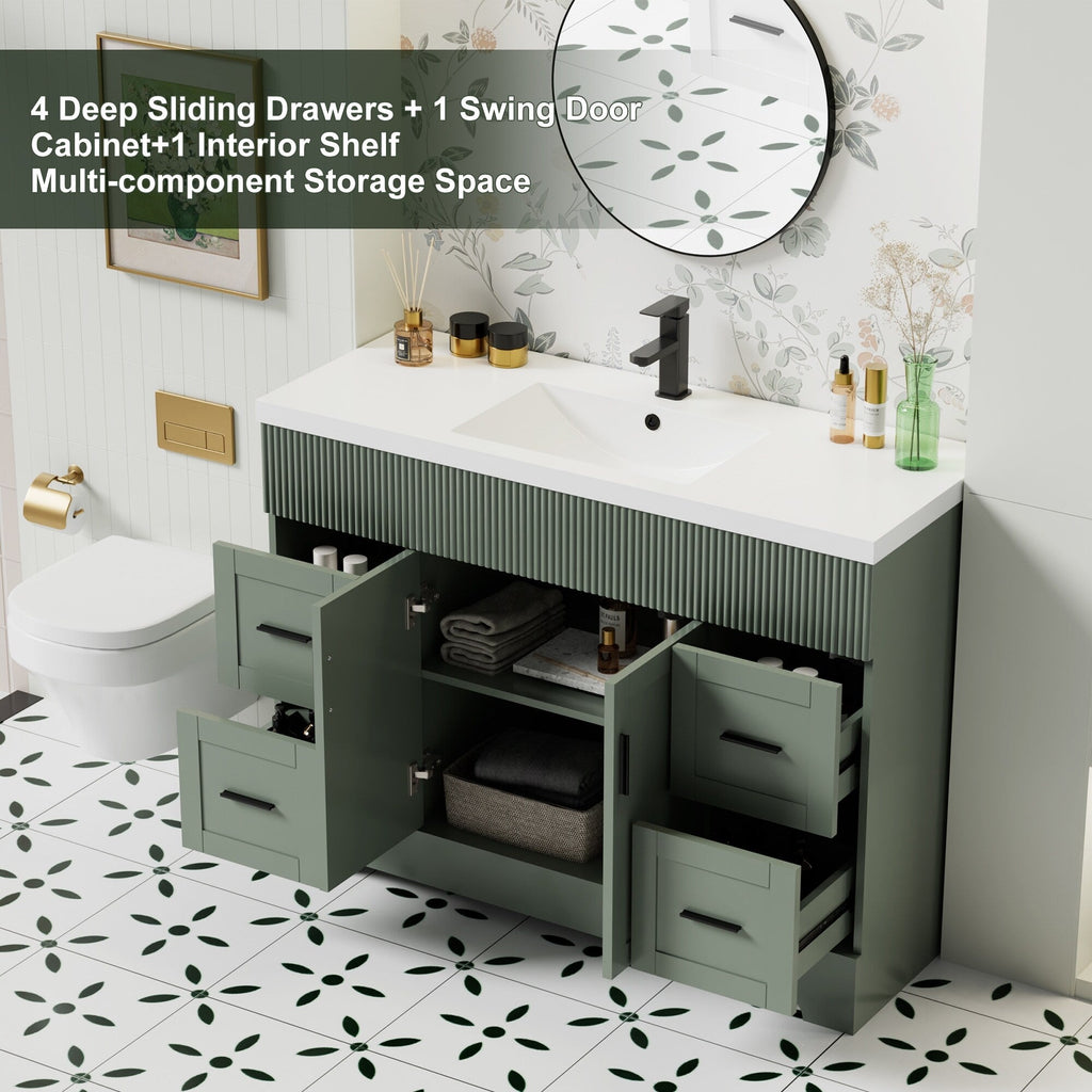Meuble-lavabo de salle de bain Wavy Line 30/36/48 avec évier et robinet