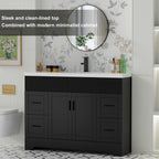Meuble-lavabo de salle de bain Wavy Line 30/36/48 avec évier et robinet