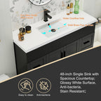 Meuble-lavabo de salle de bain Wavy Line 30/36/48 avec évier et robinet