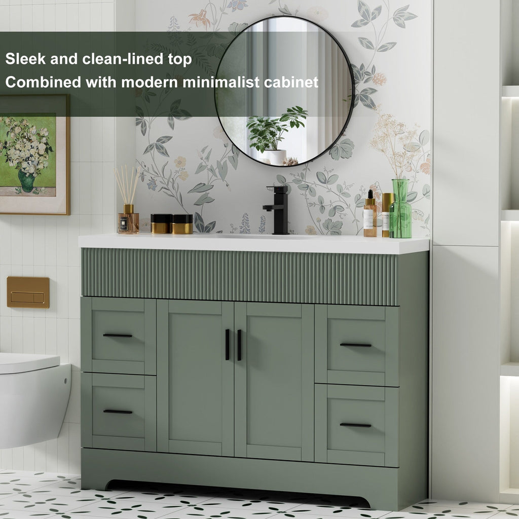 Meuble-lavabo de salle de bain Wavy Line 30/36/48 avec évier et robinet