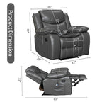 Fauteuil inclinable massant et chauffant en cuir, assise large et durable