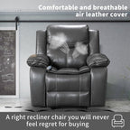 Fauteuil inclinable massant et chauffant en cuir, assise large et durable