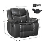 Fauteuil inclinable massant et chauffant en cuir, assise large et durable
