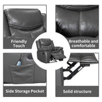 Fauteuil inclinable massant et chauffant en cuir, assise large et durable