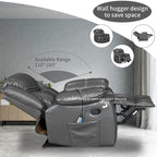 Fauteuil inclinable massant et chauffant en cuir, assise large et durable